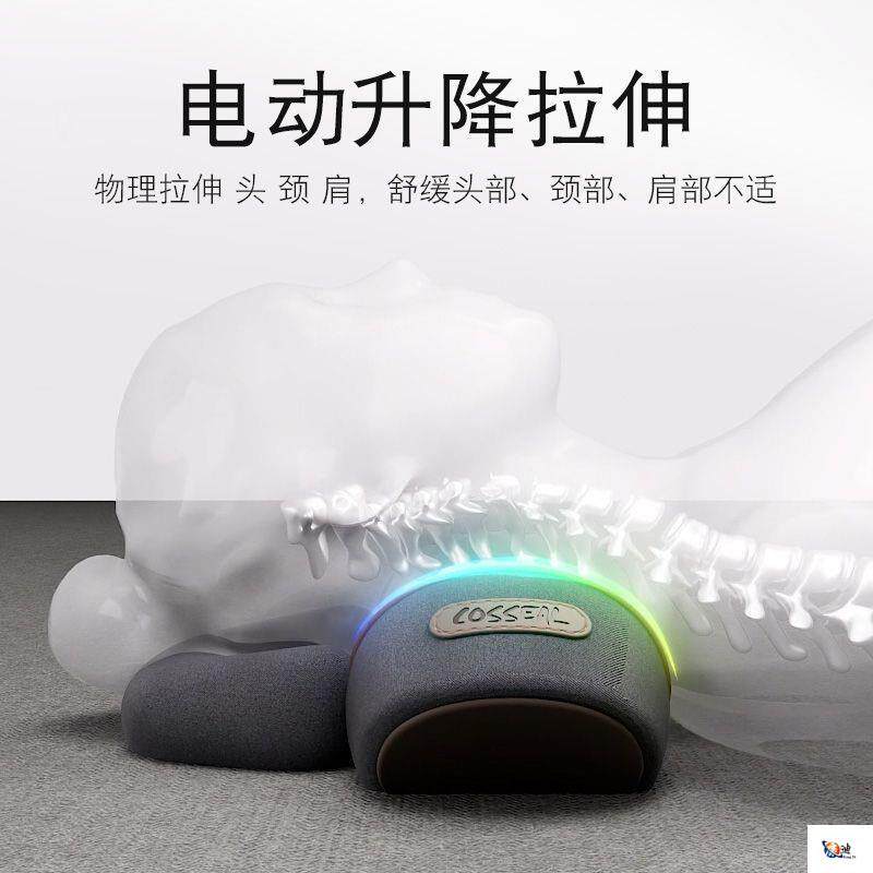 跨境版英文颈椎枕头护劲椎睡觉专用按摩脊椎非牵引加热敷修护圆柱