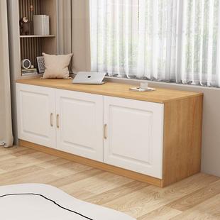 fLE窗柜落地柜实木柜阳台柜组合线条纳柜窗边卧现做室落飘678收地