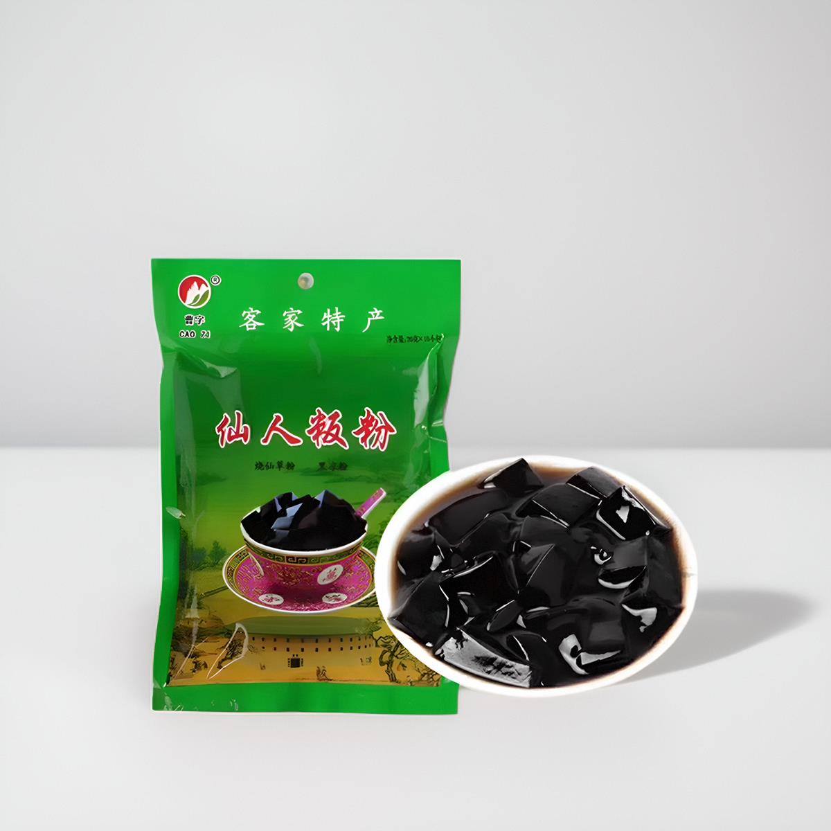 广东客家平远曹字仙人粄板粉烧仙草粿威大地黑凉粉非龟苓膏奶茶料