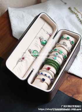 玉镯收纳盒展示盒翡翠珠串收藏盒12位金银镯收纳箱隔板可活动其他