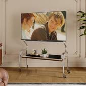 电视落地支架可移动立式 85寸挂架 不锈钢带轮推车家用卧室客厅43