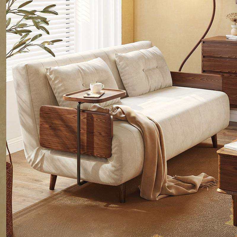 实木沙发床客厅复古可折叠两用小户型新款阳台单双人多功能沙发床