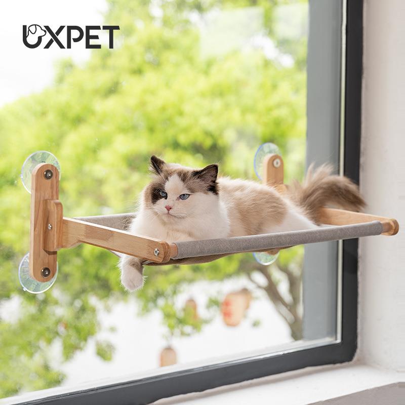 猫吊床窗户吸盘悬挂式实木阳台猫爬架悬浮猫窝晒太阳四季通用
