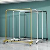 专用挂衣架移动晾衣架带轮 网红童装 服装 展示架婚纱陈列侧挂男女装