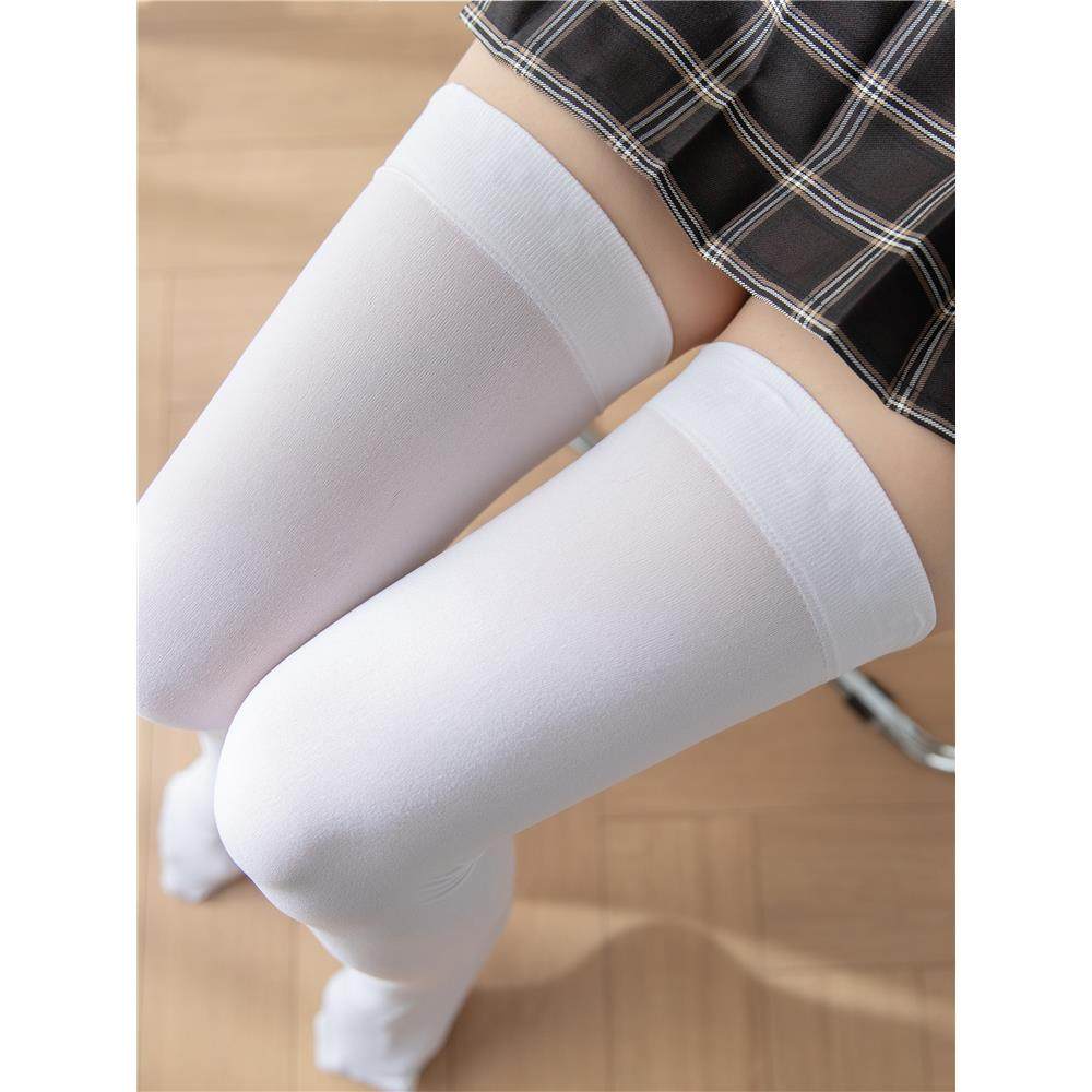 防滑过膝袜女日系白丝中筒jk黑丝加长白色长筒大腿春秋薄款小腿袜