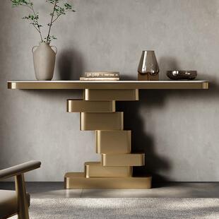 FG3017玄关轻奢玄关意式 极简岩板端景台现代简约客厅靠墙条案设计