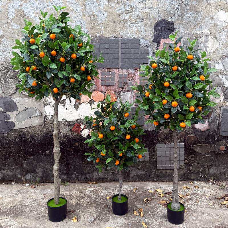 大型仿真绿植发财橘子树盆栽室内落地装饰桔子摆件假树植物盆景