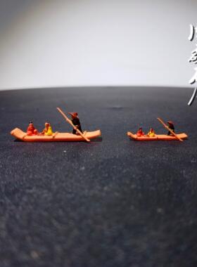 仿古船竹排竹筏奇石假山盆景鱼缸沙盘枯山水微景观造景树脂小摆件