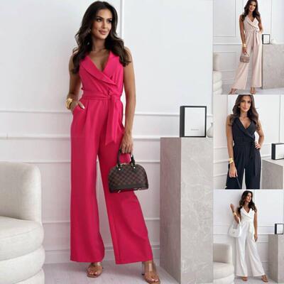 Women's high waisted, waist cinching, zip ties, jumpsuit,