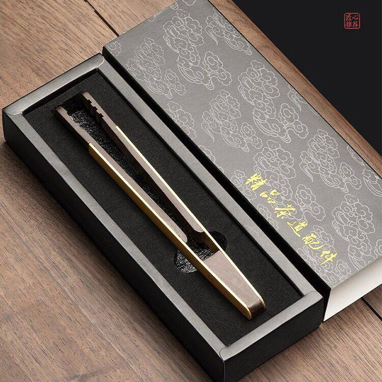 功夫茶具配件茶夹木质镊子整套装黑檀实木茶杯茶叶夹子茶道配件