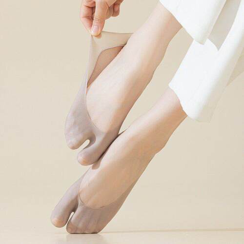 Women’S Ice Silk Split Toe Socks No Show Two Toe Tabi,