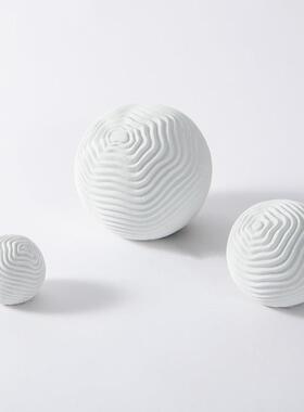 艺贝子创几何玻RZ-QSCT2璃陶瓷圆球盘内装饰意品托样板房书房柜子