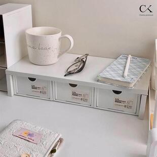 50cm增高架小尺寸书桌桌面抽屉收纳盒ins工位电脑小型桌上置物架