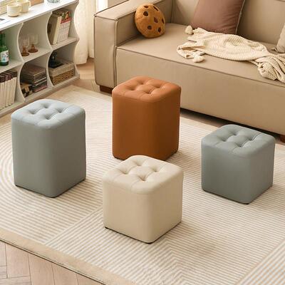 适用小凳子家用沙发凳脚踏凳换鞋凳卧室化妆凳简约皮凳子家用客厅