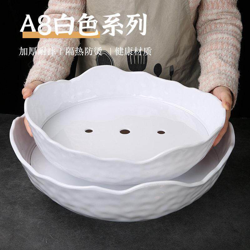 加厚密胺餐具鲑鱼刺身专用盘火锅店海鲜造型盘子子冷盘冰盘摆盘