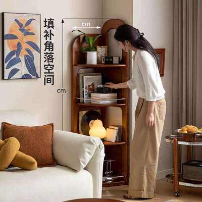 客厅纳书房室收置木物架TOL靠墙实中古风新款书架家用小卧户型收
