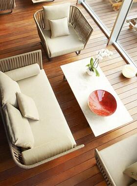 户编沙发庭院防水阳台藤627椅茶外几组合三人藤沙发露椅台休闲藤