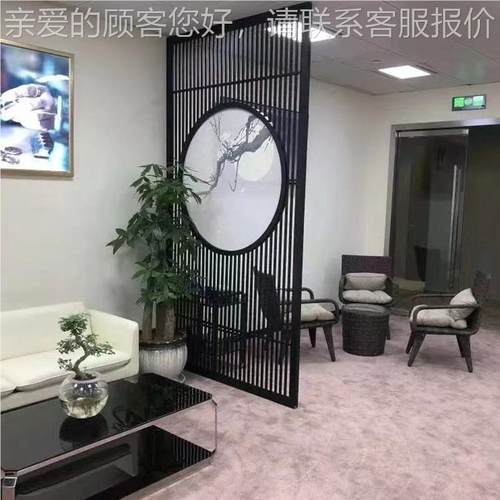 不锈钢屏风中金术属铁屏风现代式酒20240304店艺屏风金属隔断客厅