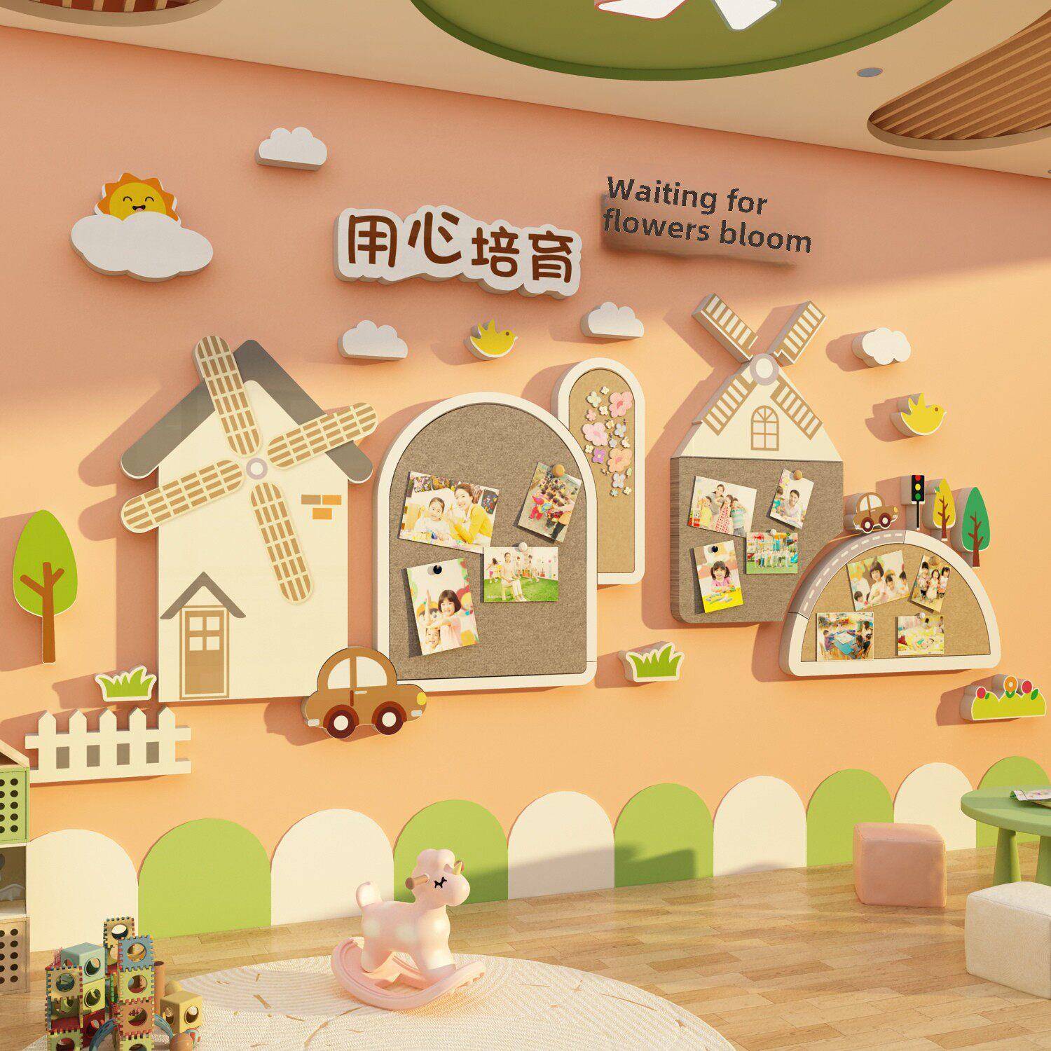 幼儿园毛毡板墙面装饰主题环创成品教室布置美术画室托管班中心作