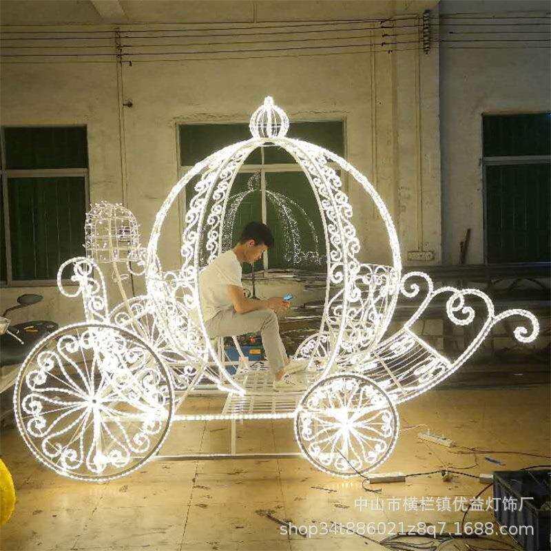 鹿拉车LED户外防水广场造型灯婚庆用品滴胶鹿子景观装饰小品灯