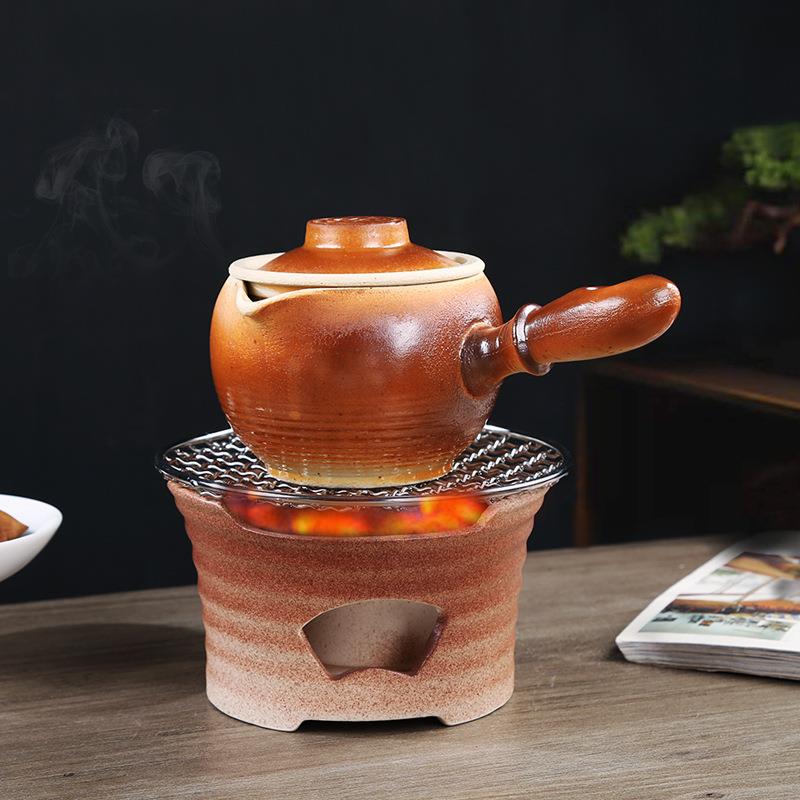 围炉煮茶干烧不裂侧把壶家用碳炉煮茶器陶壶煮茶壶烤火炉套装茶器