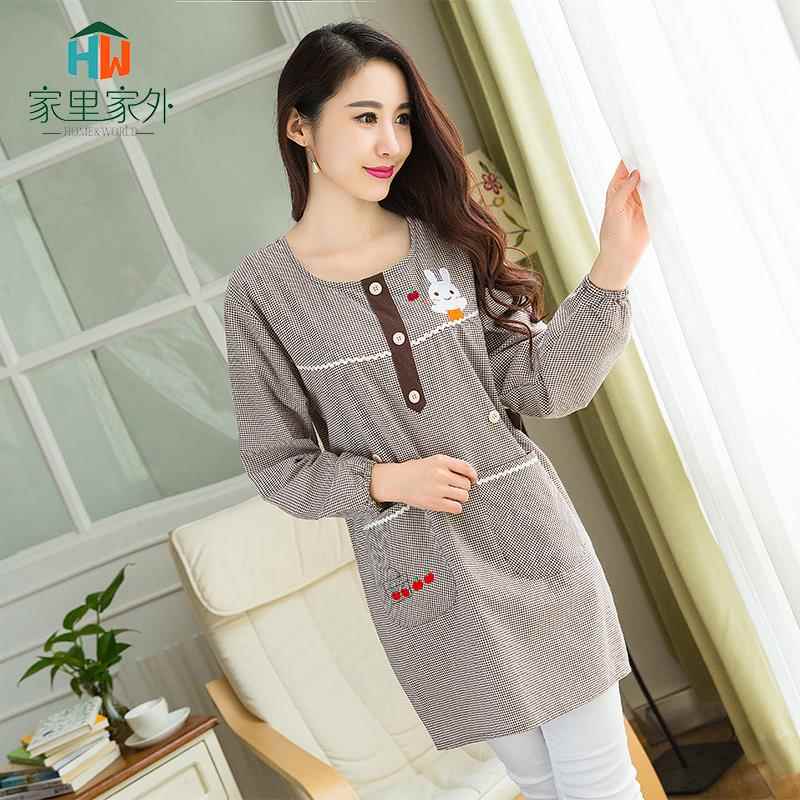 正品围裙包邮厨房韩版时尚防水防油纯棉可爱作罩人衣成工服定围腰