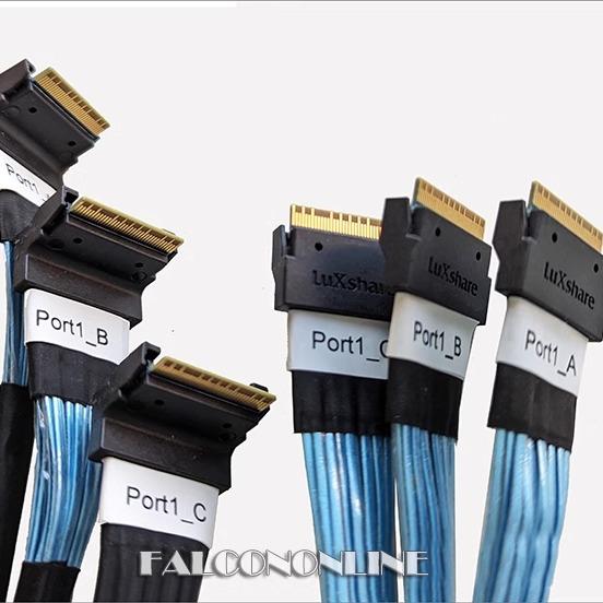 Slimline SAS4.0 SFF-8654 8i直头转8i弯头 服务器数据线连接线