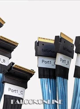 Slimline SAS4.0 SFF-8654 8i直头转8i弯头 服务器数据线连接线