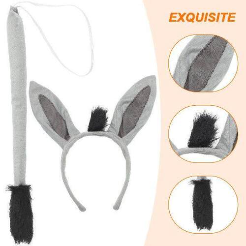 Donkey Dress Accessories Tail Pet Animals Ear Hairband
