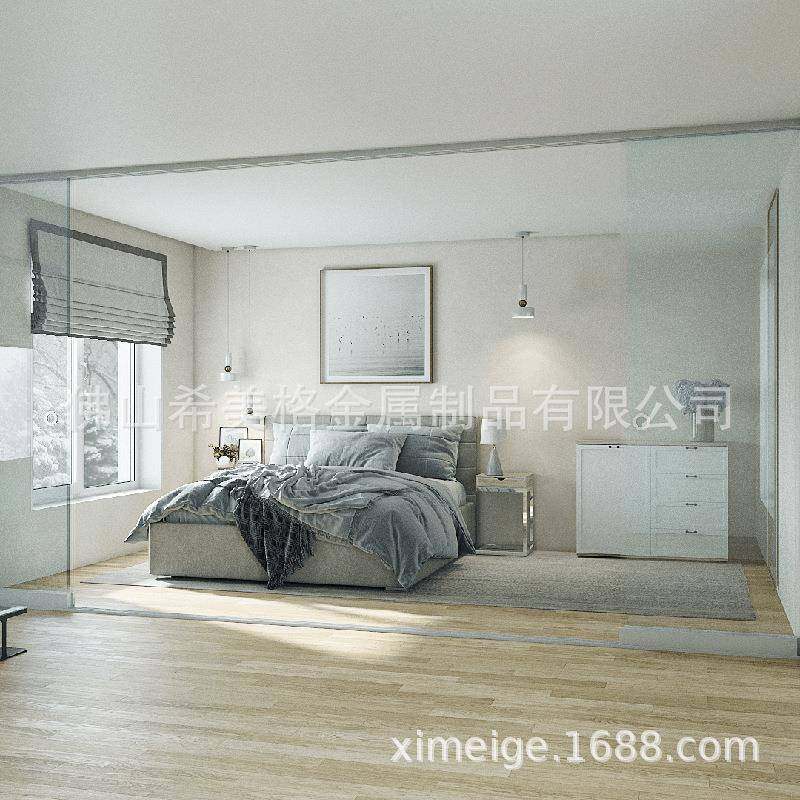 只供出口卫生间钢化玻璃平移门阳台客厅隔断门无边框玻璃推拉门