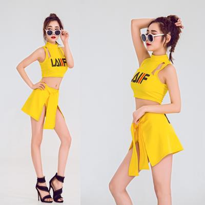 高档夜店dj女手网红酒吧爵士舞ds歌演出服钢管舞练装街舞功服套三图片
