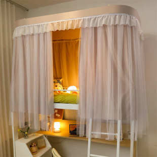 0加厚上床新款寝室帘.型u遮光蚊帐轨道学生宿舍下铺加密0单人.9m1