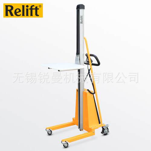 升锐励迷你型电动堆高单车铝合金柱工位降车装卸立小叉车平台车