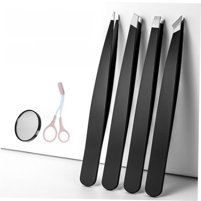 1/4/5Pcs Tweezers Eyebrow Tweezer Set Stainless Eye Lashes - 实物图
