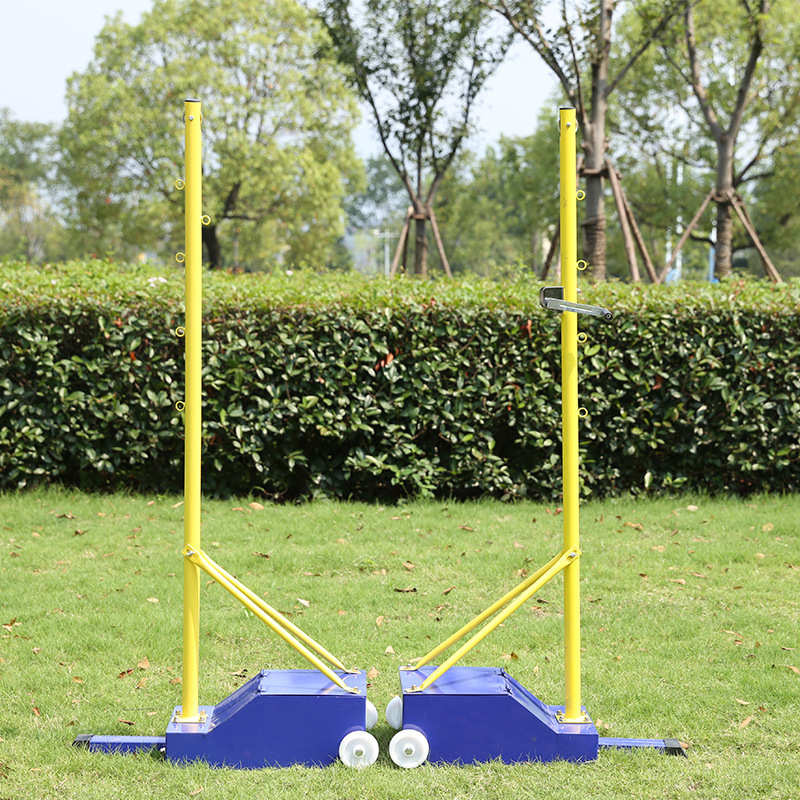 两用羽毛球柱便携式带架子家用气排球球柱户外移动羽毛球网架送网