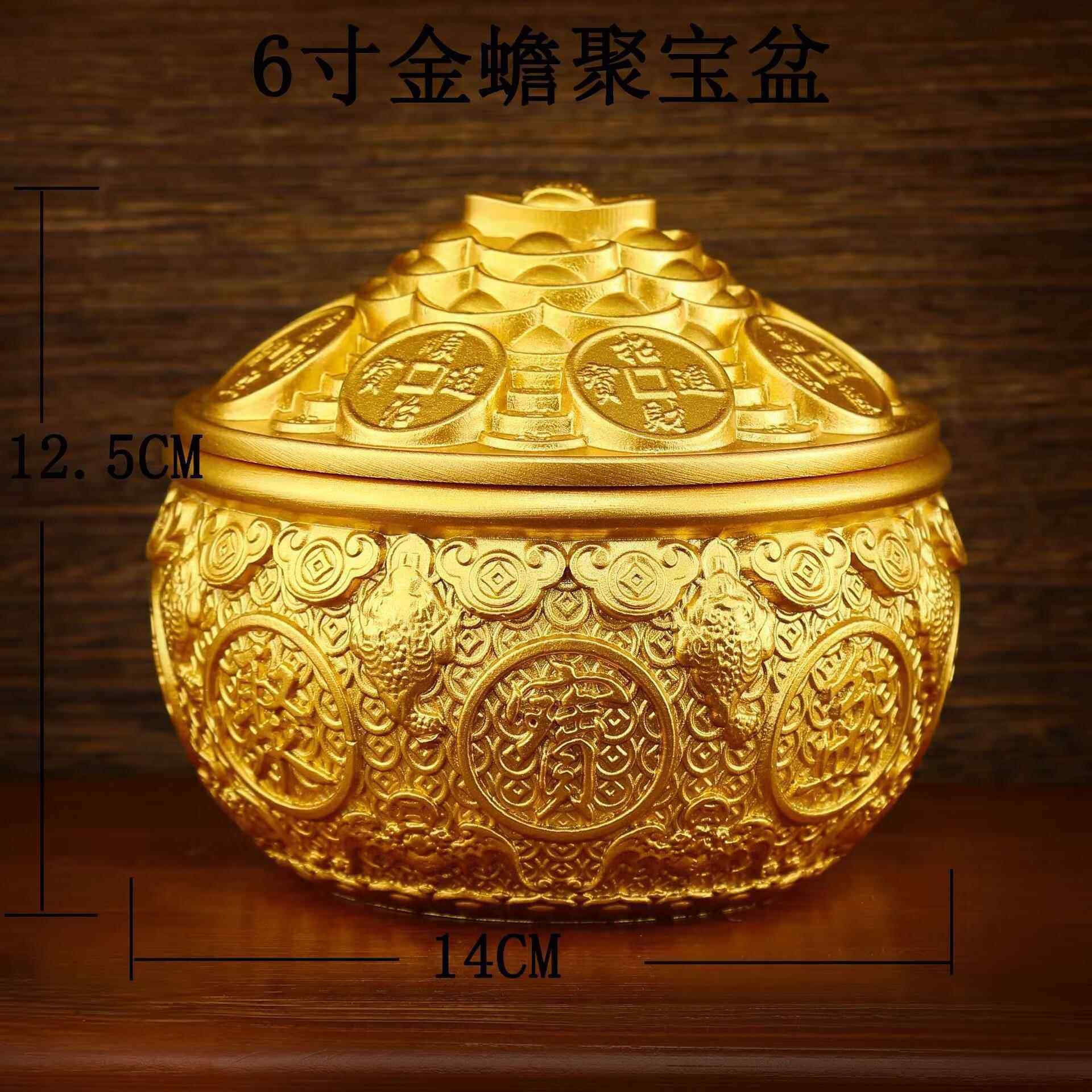 正品黄铜金聚蟾宝盆号大带盖子招财进宝厅店铺装客饰摆件开业乔迁,饰品/流行首饰/时尚饰品新,摆件,淘宝优惠券,粉丝福利购,淘宝优惠卷