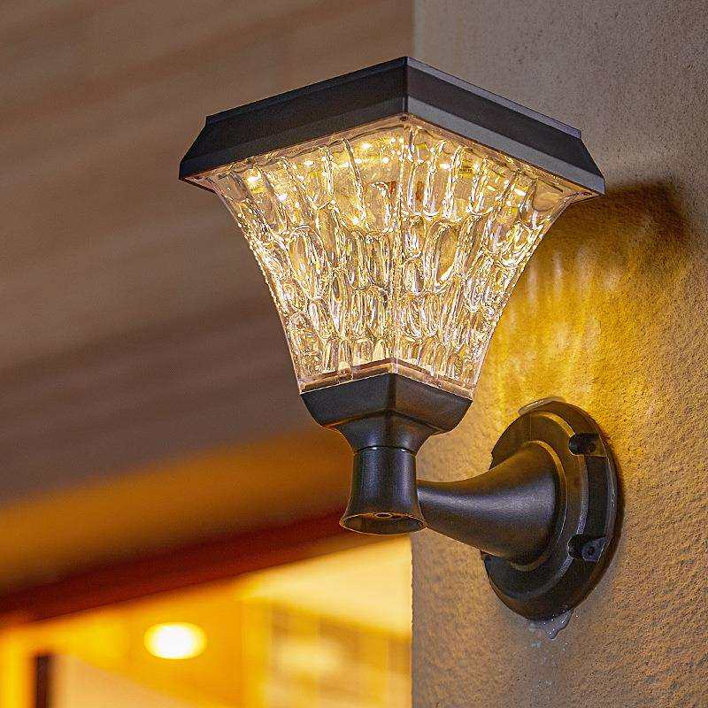 太阳能壁灯户外防水庭院墙壁灯LED智能光控家用大门灯室外露台灯