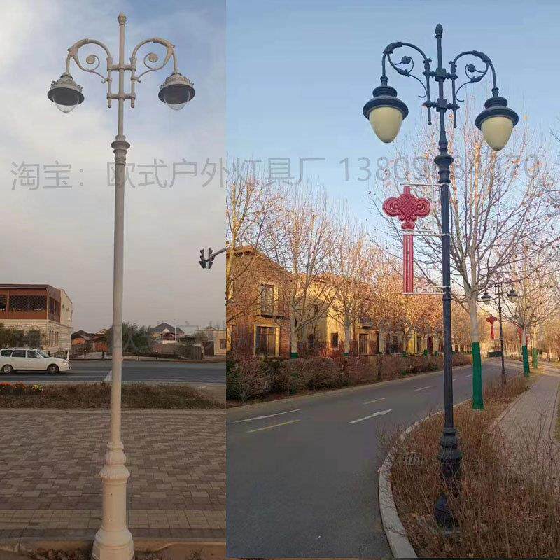 户外单头双头弯臂欧式景观小区公园庭院路灯室外LED防水景观灯