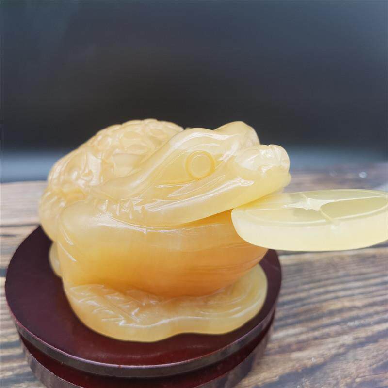 高档天然石居黄玉金店蟾摆件大号办公室家装饰玉铺开业礼品送礼工