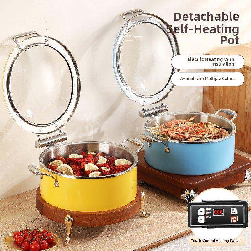 网红连锁酒店同款彩色三层钢暖菜锅酒店自助餐保温锅自助餐炉加热,餐饮具,酒店餐具,淘宝优惠券,粉丝福利购,淘宝优惠卷