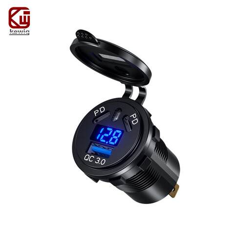kewig新款三个USB口充电车载改装USB充电器 双PD高功率快充45W