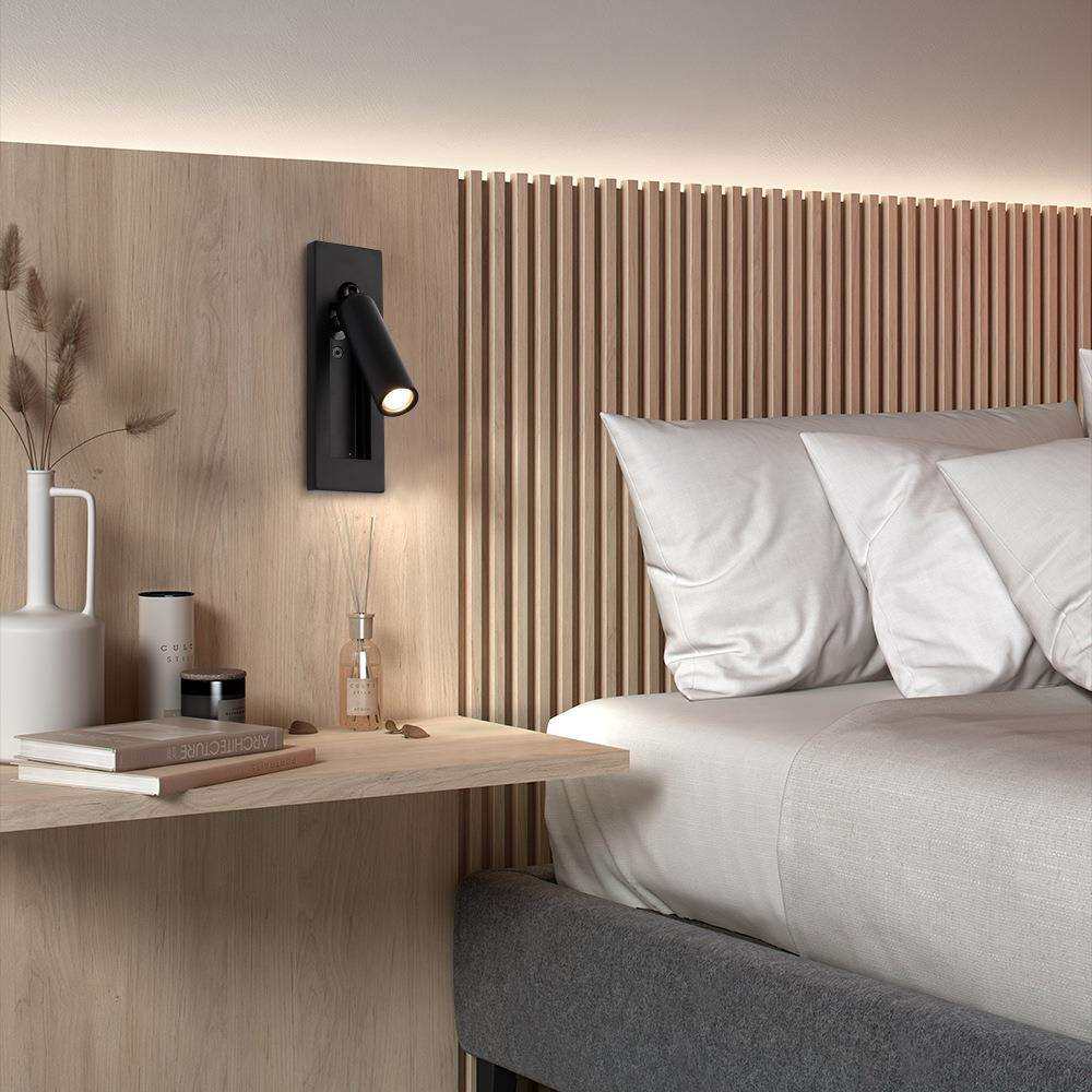 跨境现货酒店阅读灯酒店工程客房嵌入式隐藏开关卧室床头阅读壁灯