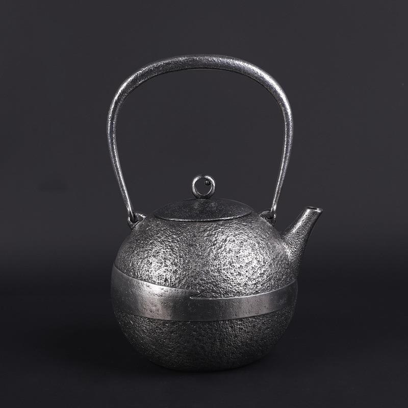 日式生铁煮茶壶大容量家用待客茶具套组复古铁壶耐用手工铁茶壶