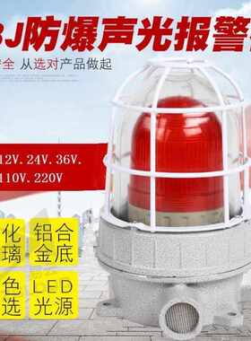 LED防爆声光报警器报警灯警示灯BBJ消防警示灯220V36V24V12V红黄