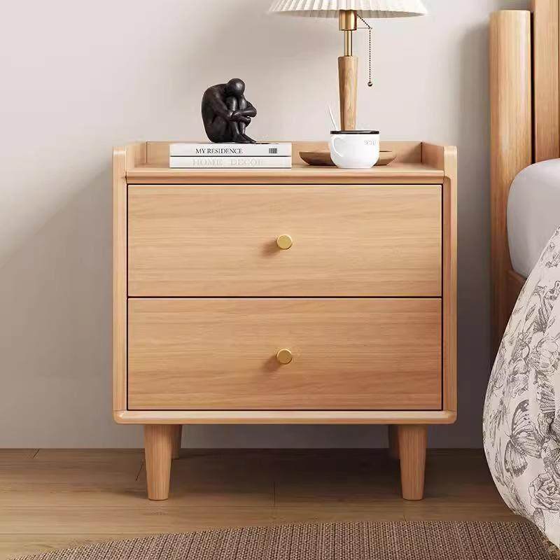 北欧全实木床头柜现代简约橡胶木床边小柜子卧室收纳柜原木收纳柜