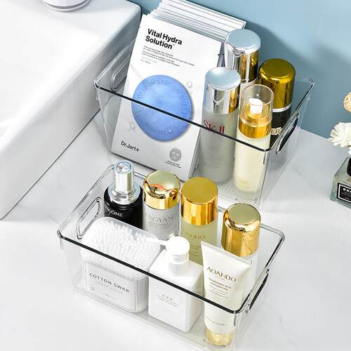 New Desktop Organizer Box, Transparent Cosmetic Mask Storage