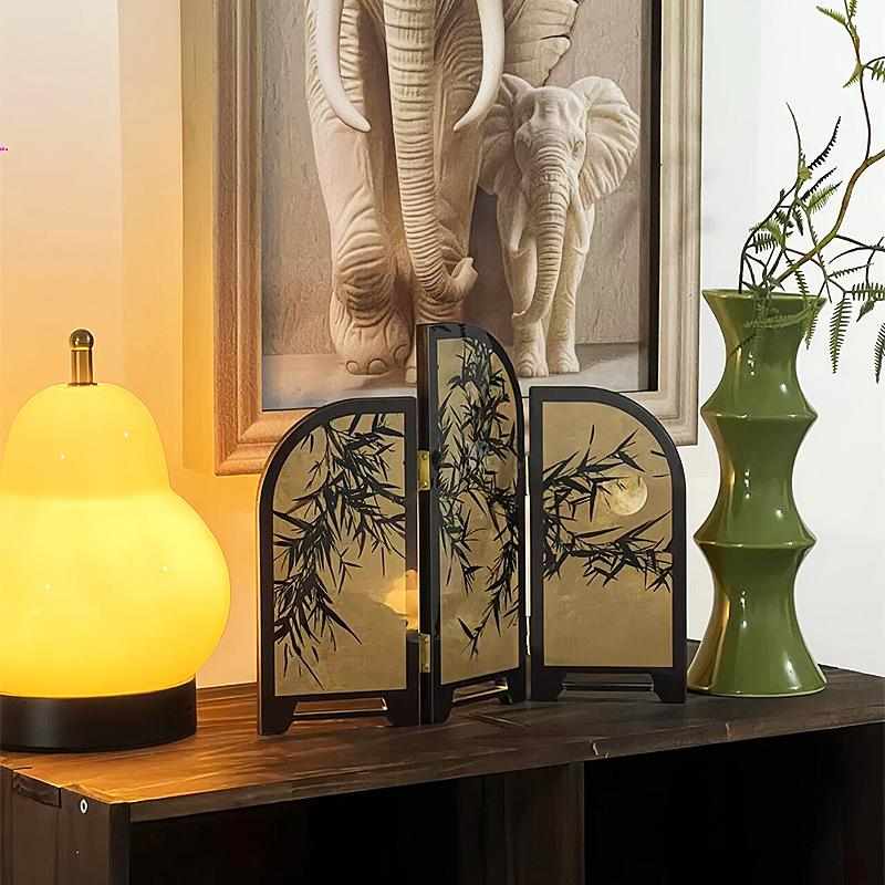 过年茶台茶桌屏风装饰摆件氛围隔断客厅桌面入户玄关电视柜