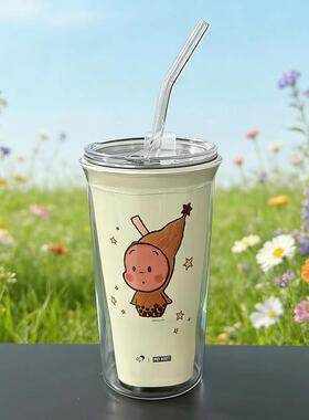 适配喜茶星星人联名PP杯改造玻璃外壳304不锈钢内胆改装套装带盖