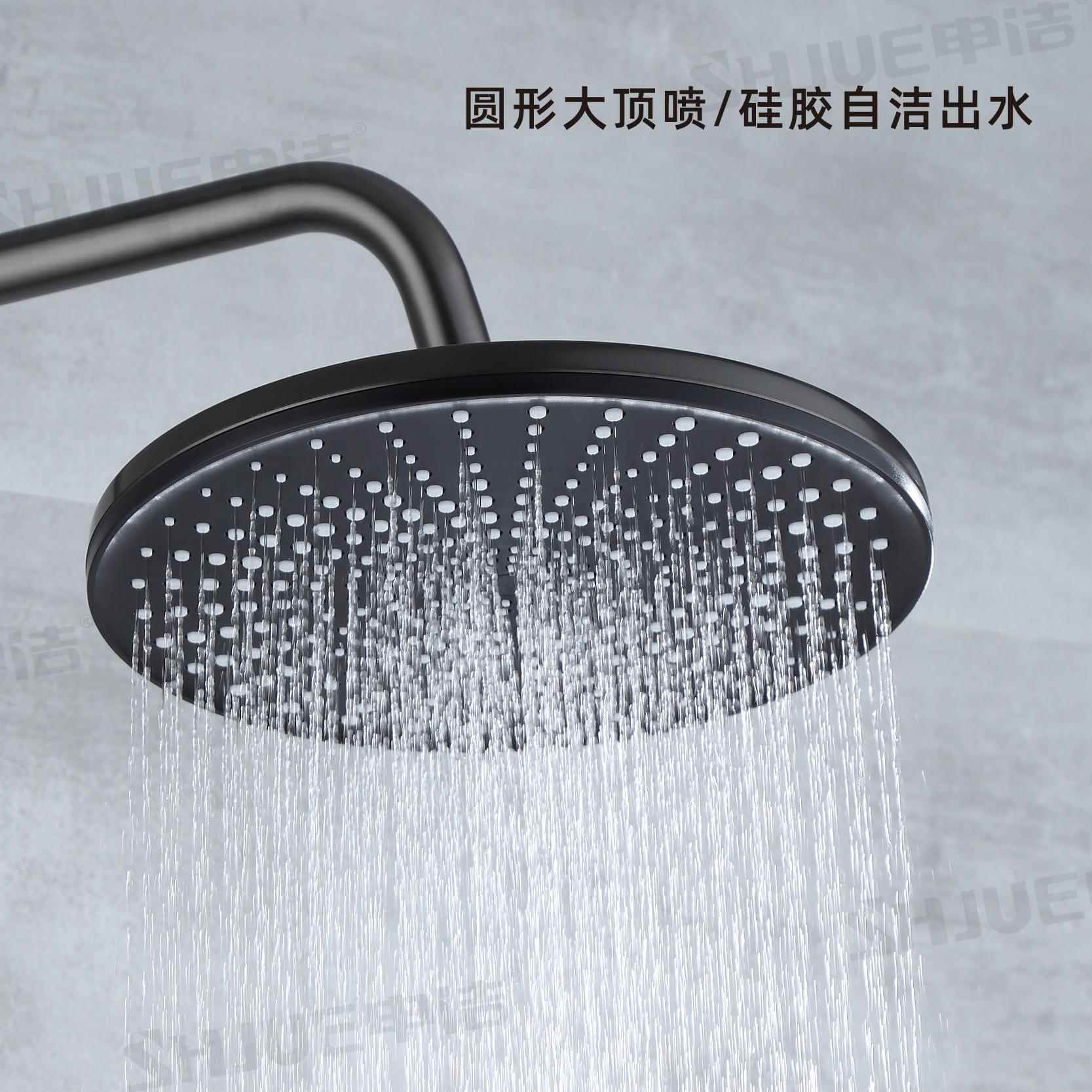 新款直销福建工厂枪灰水镀四档淋浴花洒套装家用浴室旋钮手轮增压