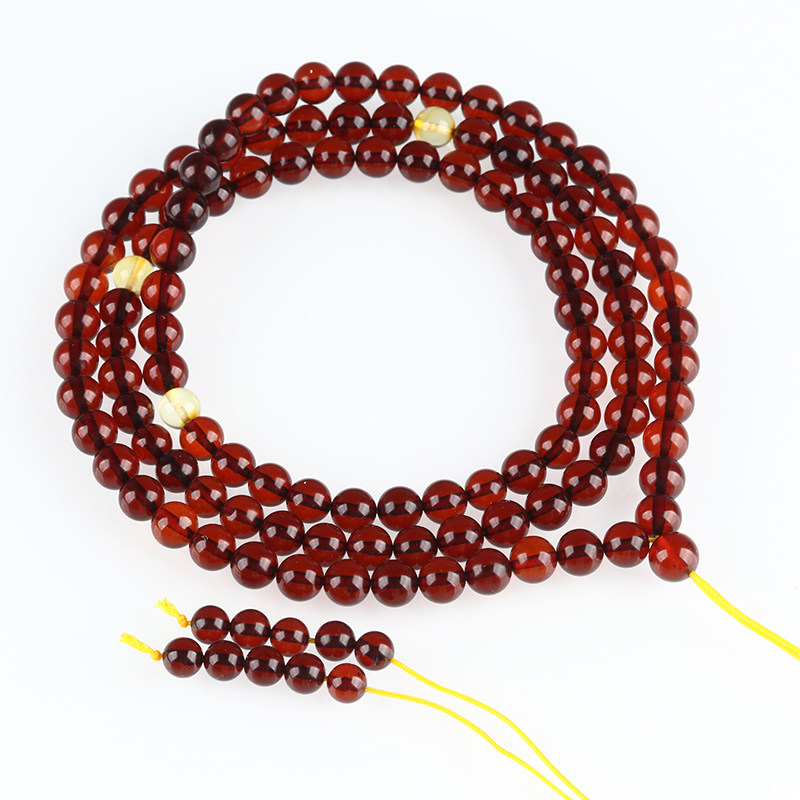 23.27克7mm净水通透血珀琥珀圆珠手链108颗佛珠手串男女款保真品